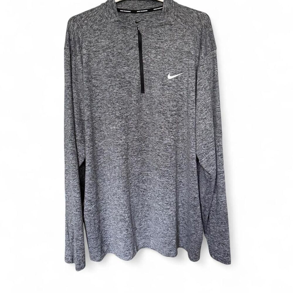 Nike Running Dri-FIT Men’s XXXL 3XL Gray Heather 1/4 Zip Long Sleeve Shirt